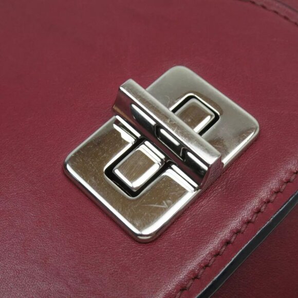 Auth PRADA Shoulder Bag Dark Red leather - Picture 6 of 13